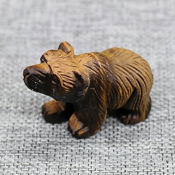 Amazon.co.jp: クマの置物像天然クリスタル石彫刻工芸品
